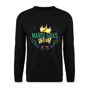 Logo King of Mardi Gras - Unisex Pullover - Schwarz - Vorne - Alina (178cm) & Michal (187cm)