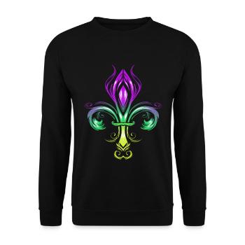 Fleur de Lis avec dégradé de couleurs en or, vert - Sweat-shirt Unisexe - noir - Devant - Alina (178cm) & Michal (187cm)