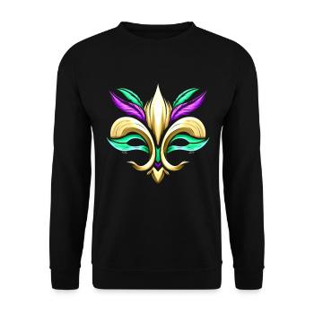 Combination Of Mask And Fleur De Lis For Mardi - Unisex Sweatshirt - black - Front - Alina (178cm) & Michal (187cm)