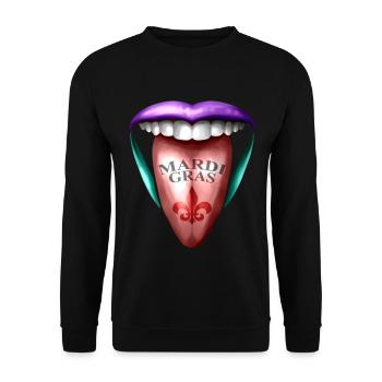 Langue tendue pour Mardi Gras - Sweat-shirt Unisexe - noir - Devant - Alina (178cm) & Michal (187cm)
