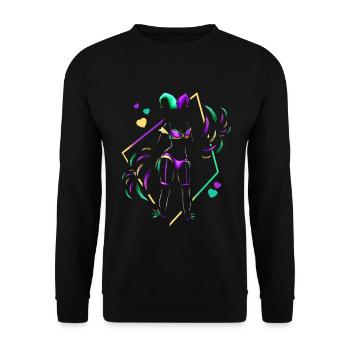 Women Jester Costume For Mardi Grad - Unisex Sweatshirt - black - Front - Alina (178cm) & Michal (187cm)