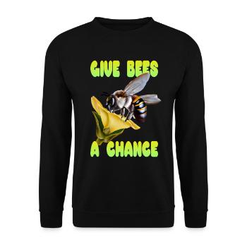 Donnez une chance aux abeilles - Sweat-shirt Unisexe - noir - Devant - Alina (178cm) & Michal (187cm)