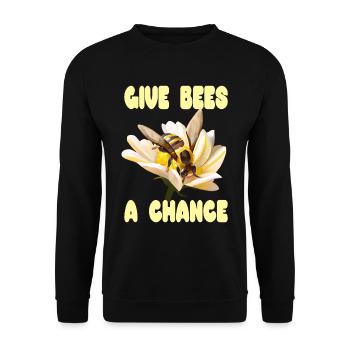 Donnez une chance aux abeilles - Sweat-shirt Unisexe - noir - Devant - Alina (178cm) & Michal (187cm)