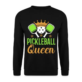 Pickleball-königin Paddel-sport Spiel Spieler - Unisex Pullover - Schwarz - Vorne - Alina (178cm) & Michal (187cm)