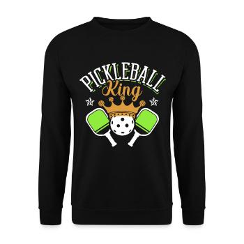 Pickleball King Paddle Sports Game Player - Sweat-shirt Unisexe - noir - Devant - Alina (178cm) & Michal (187cm)