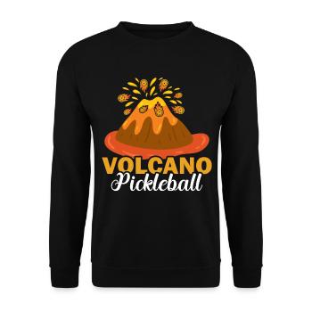 Volcano Pickleball Lava Paddel Sport Spiel - Unisex Pullover - Schwarz - Vorne - Alina (178cm) & Michal (187cm)