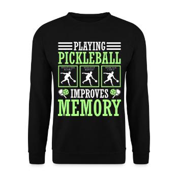 Pickleball play improves memory - Unisex Sweatshirt - black - Front - Alina (178cm) & Michal (187cm)