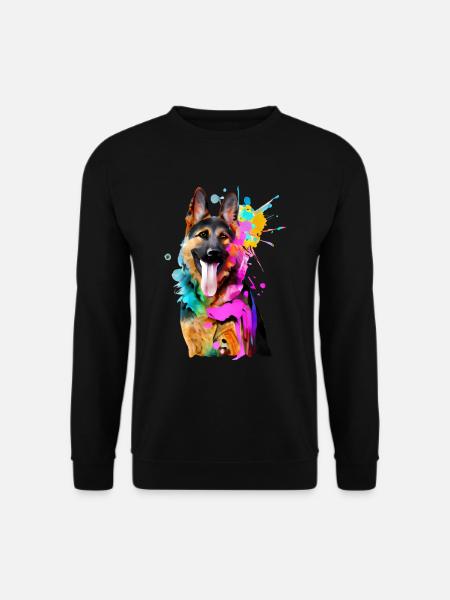 Splashes of colour German Shepherd - Unisex Sweatshirt - black