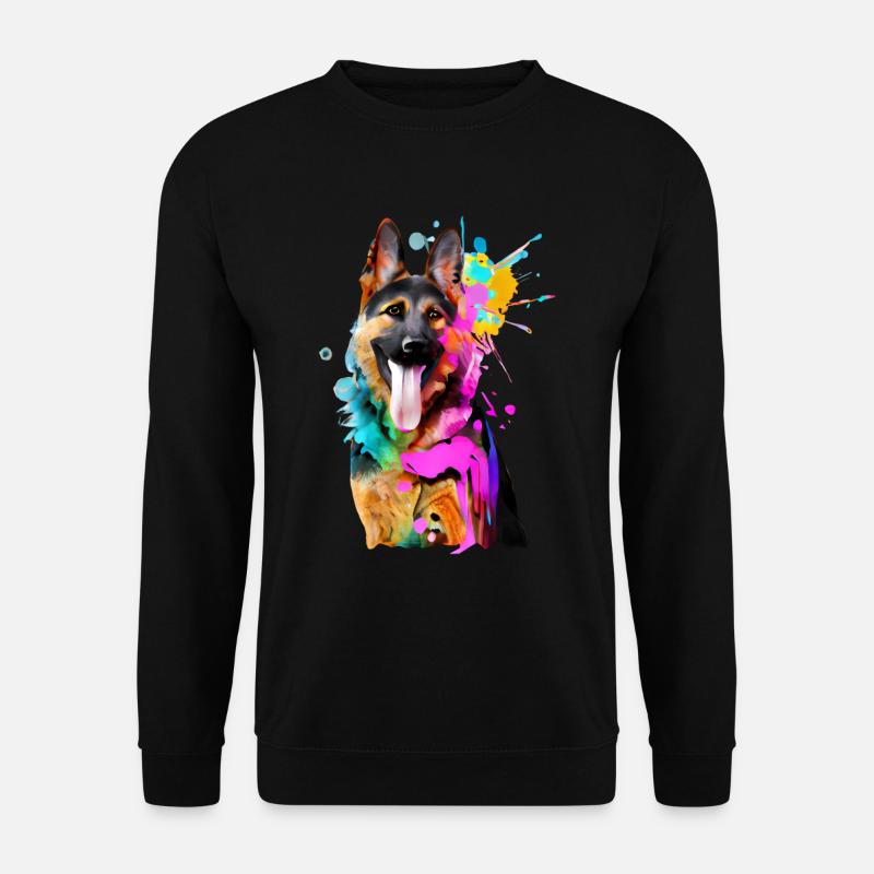 Splashes of colour German Shepherd - Unisex Sweatshirt - black