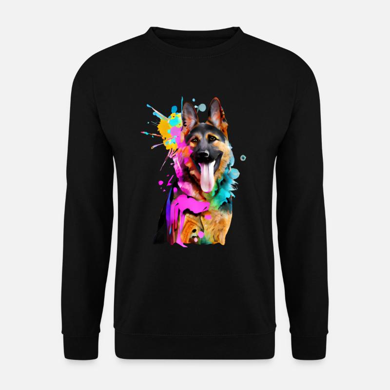 Farbkleckse Schäferhund - Unisex Pullover - Schwarz