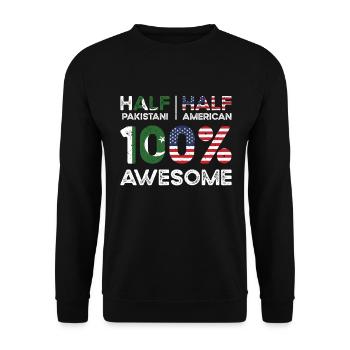 Born Pakistani Pakistan American USA Citizenship - Unisex Sweatshirt - black - Front - Alina (178cm) & Michal (187cm)