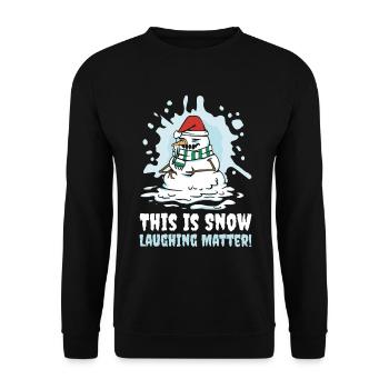 Halloween Gruseliger Schneemann Weihnachten - Unisex Pullover - Schwarz - Vorne - Alina (178cm) & Michal (187cm)