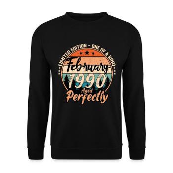 Février 1990 anniversaire 1990 légendes Février - Sweat-shirt Unisexe - noir - Devant - Alina (178cm) & Michal (187cm)