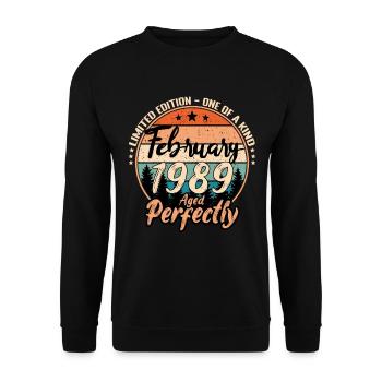 Février 1989 anniversaire 1989 légendes Février - Sweat-shirt Unisexe - noir - Devant - Alina (178cm) & Michal (187cm)