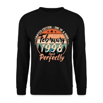 Février 1998 anniversaire 1998 légendes Février - Sweat-shirt Unisexe - noir - Devant - Alina (178cm) & Michal (187cm)