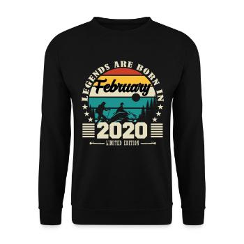 février 2020. Cadeau d'anniversaire février 2020. - Sweat-shirt Unisexe - noir - Devant - Alina (178cm) & Michal (187cm)