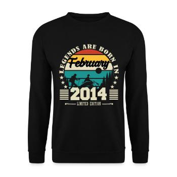 February 2014. Birthday gift February 2014. - Unisex Sweatshirt - black - Front - Alina (178cm) & Michal (187cm)