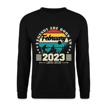 February 2023. Birthday gift February 2023. - Unisex Sweatshirt - black - Front - Alina (178cm) & Michal (187cm)