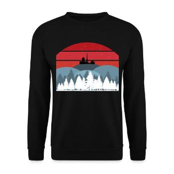 Brocken Harz Gebirge Wanderung Mittelgebirge - Unisex Pullover - Schwarz - Vorne - Alina (178cm) & Michal (187cm)