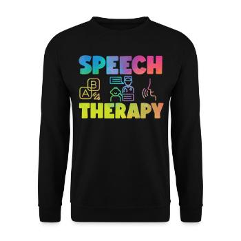 Speech Therapist Therapy Assistant - Unisex Pullover - Schwarz - Vorne - Alina (178cm) & Michal (187cm)