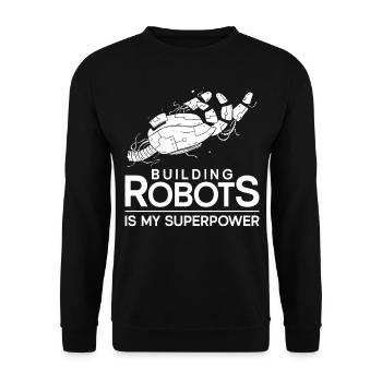 Robot Robotics Engineer Building - Unisex Sweatshirt - black - Front - Alina (178cm) & Michal (187cm)