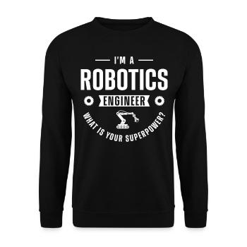 Ingénieur en robotique robotique Je suis un - Sweat-shirt Unisexe - noir - Devant - Alina (178cm) & Michal (187cm)