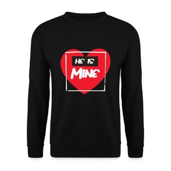 He Is Mine valentinstag - Unisex Pullover - Schwarz - Vorne - Alina (178cm) & Michal (187cm)