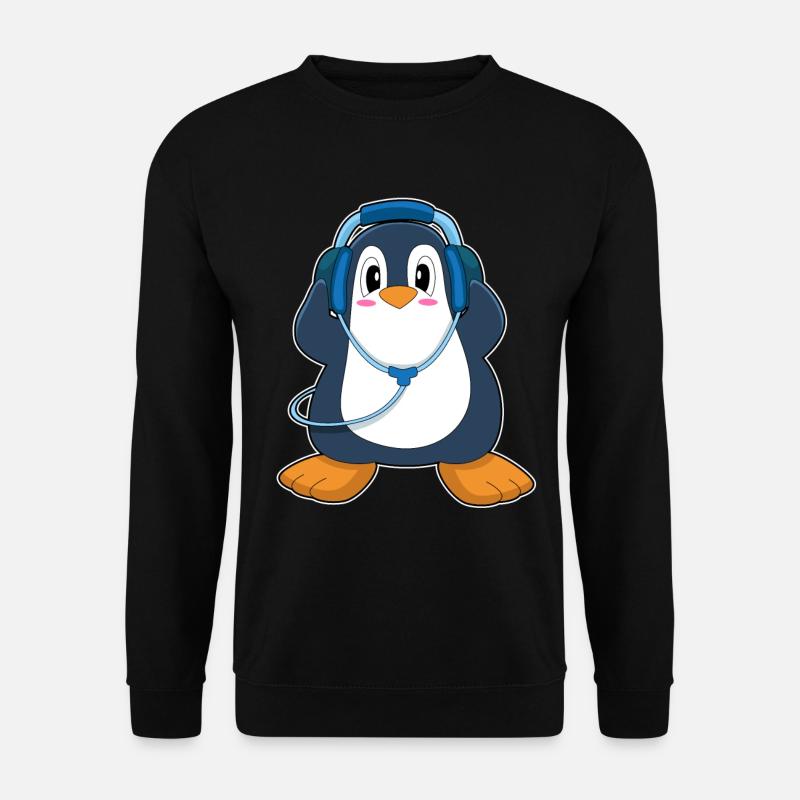 Penguin Headphone Music - Unisex Sweatshirt - black