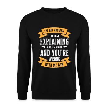 Guns Pistol Lover Gun Owner Shooting - Unisex Sweatshirt - black - Front - Alina (178cm) & Michal (187cm)