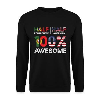 Geboren Portugiesisch Portugal Amerikanisch USA - Unisex Pullover - Schwarz - Vorne - Alina (178cm) & Michal (187cm)