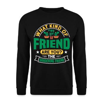 Funny Plant Saying Plant Friend - Unisex Sweatshirt - black - Front - Alina (178cm) & Michal (187cm)