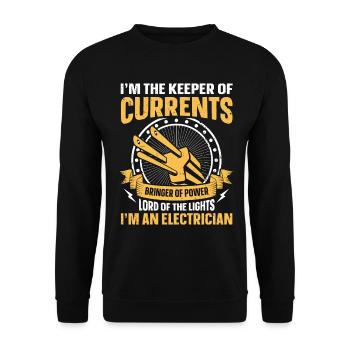 Nous vous allumons toujours électricien - Sweat-shirt Unisexe - noir - Devant - Alina (178cm) & Michal (187cm)