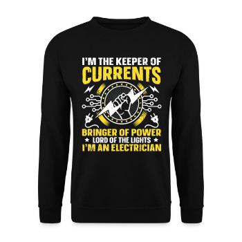 Nous vous allumons toujours électricien - Sweat-shirt Unisexe - noir - Devant - Alina (178cm) & Michal (187cm)