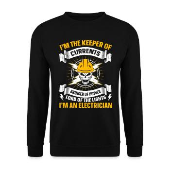 Nous vous allumons toujours électricien - Sweat-shirt Unisexe - noir - Devant - Alina (178cm) & Michal (187cm)