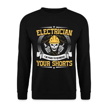 Nous vous allumons toujours électricien - Sweat-shirt Unisexe - noir - Devant - Alina (178cm) & Michal (187cm)
