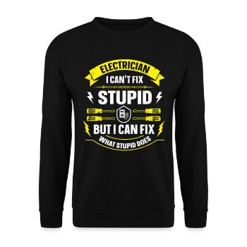 Nous vous allumons toujours électricien - Sweat-shirt Unisexe - noir - Devant - Alina (178cm) & Michal (187cm)