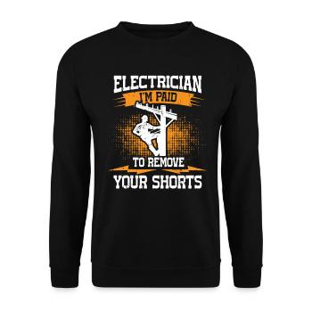 Nous vous allumons toujours électricien - Sweat-shirt Unisexe - noir - Devant - Alina (178cm) & Michal (187cm)
