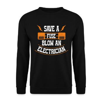 Nous vous allumons toujours électricien - Sweat-shirt Unisexe - noir - Devant - Alina (178cm) & Michal (187cm)