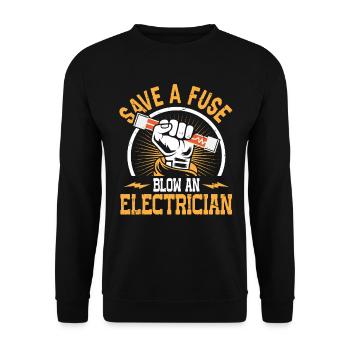 Nous vous allumons toujours électricien - Sweat-shirt Unisexe - noir - Devant - Alina (178cm) & Michal (187cm)