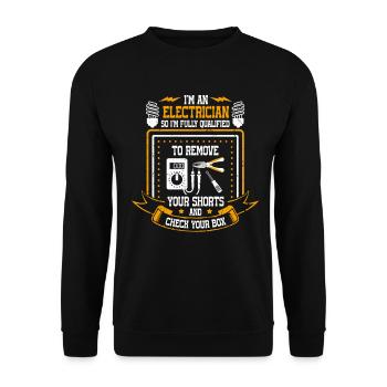 Nous vous allumons toujours électricien - Sweat-shirt Unisexe - noir - Devant - Alina (178cm) & Michal (187cm)