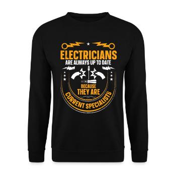 Nous vous allumons toujours électricien - Sweat-shirt Unisexe - noir - Devant - Alina (178cm) & Michal (187cm)
