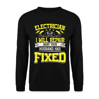 Nous vous allumons toujours électricien - Sweat-shirt Unisexe - noir - Devant - Alina (178cm) & Michal (187cm)