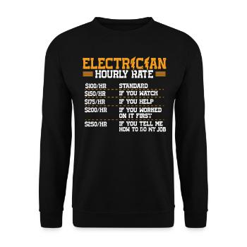 Nous vous allumons toujours électricien - Sweat-shirt Unisexe - noir - Devant - Alina (178cm) & Michal (187cm)