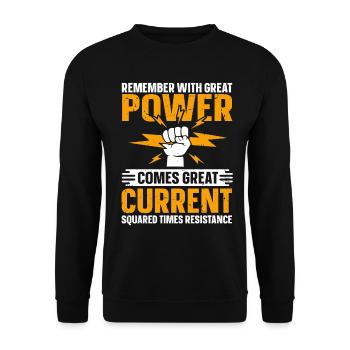 Nous vous allumons toujours électricien - Sweat-shirt Unisexe - noir - Devant - Alina (178cm) & Michal (187cm)