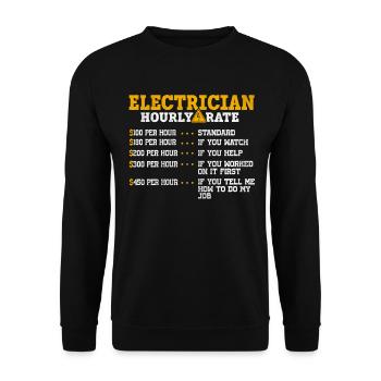 Nous vous allumons toujours électricien - Sweat-shirt Unisexe - noir - Devant - Alina (178cm) & Michal (187cm)