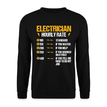 Nous vous allumons toujours électricien - Sweat-shirt Unisexe - noir - Devant - Alina (178cm) & Michal (187cm)