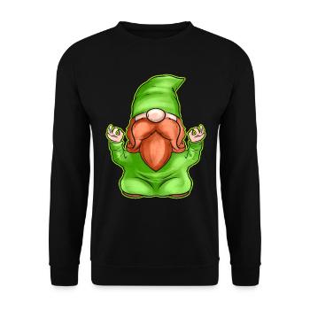 Méditer Gnome Faire du Yoga pour la Saint-Patrick - Sweat-shirt Unisexe - noir - Devant - Alina (178cm) & Michal (187cm)
