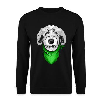 Lévrier irlandais avec foulard vert sur St - Sweat-shirt Unisexe - noir - Devant - Alina (178cm) & Michal (187cm)