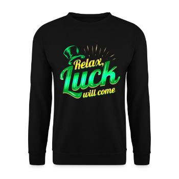 Détendez-vous - La chance viendra le jour de la Saint-Patrick - Sweat-shirt Unisexe - noir - Devant - Alina (178cm) & Michal (187cm)