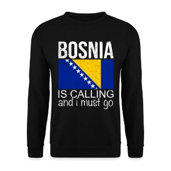 Bosnia Saying - Unisex Sweatshirt - black - Front - Alina (178cm) & Michal (187cm)